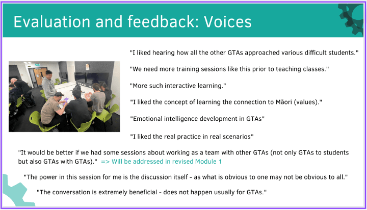 Evaluation and feedback slide