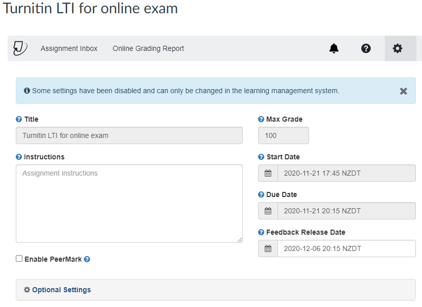 Turnitin LTI for setting feedback release date in marking Canvas assignments
