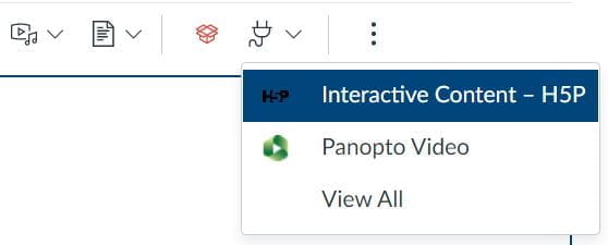 Canvas' rich text editor showing the Apps button
