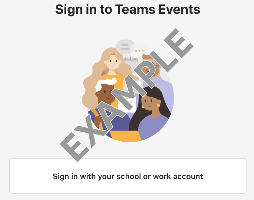 MS Teams login page