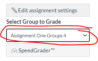 SpeedGrader, choose an assignment group