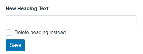 Fix a heading without text by entering a new heading in UODOIT
