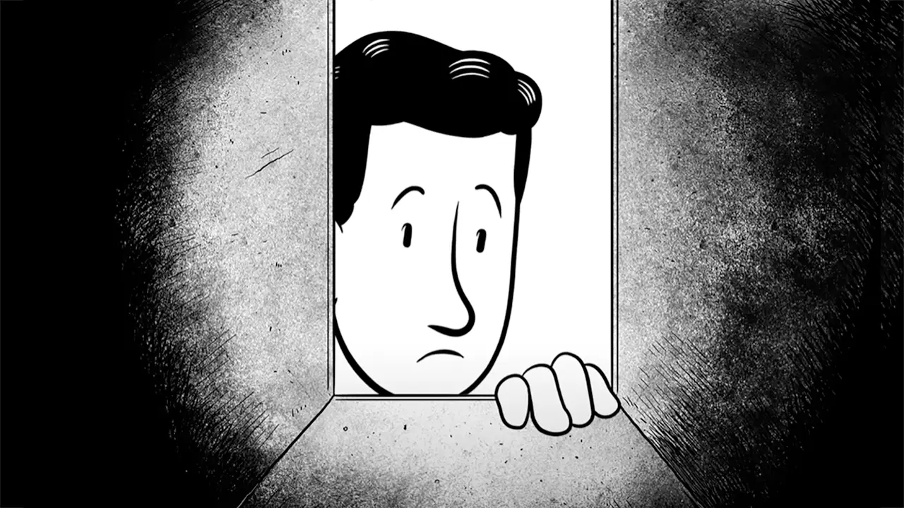 Cartoon of man looking into empty box